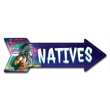 Signmission Natives Arrow Decal Funny Home Decor 18in Wide D-A-999722